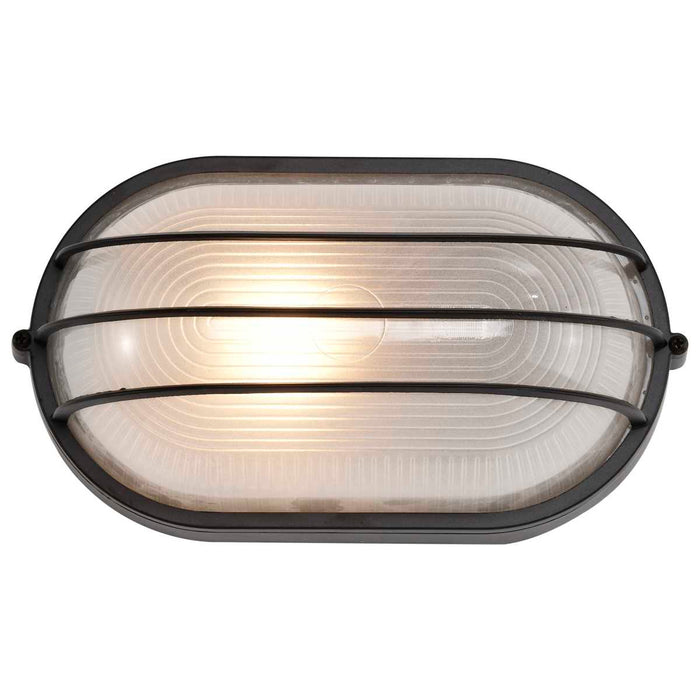 Bulk Head Nuvo 60-525 1 Light - 10 in. - Oval Cage Bulk Head - Die Cast Bulk Head - Architectural Bronze Finish Nuvo