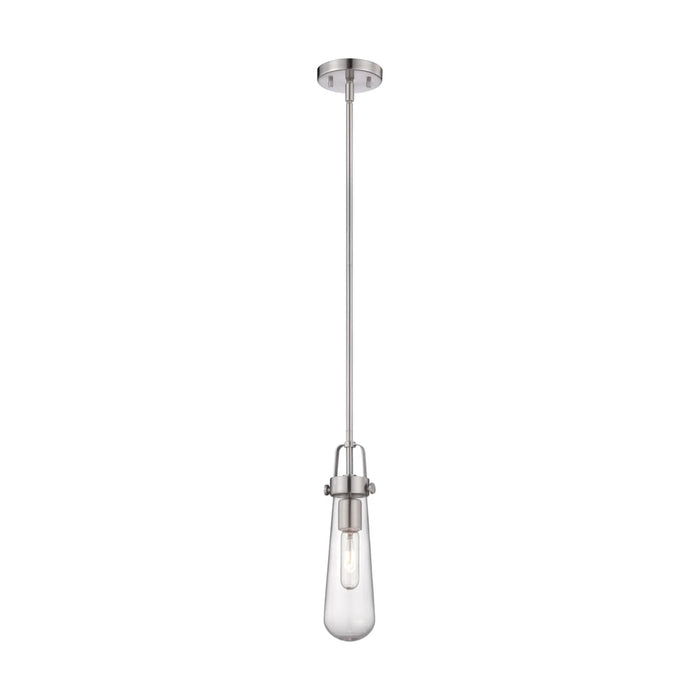 Mini Pendant Nuvo 60-5262 Beaker - 1 Light - Mini Pendant with Clear Glass - Lamp included - Brushed Nickel Finish Nuvo