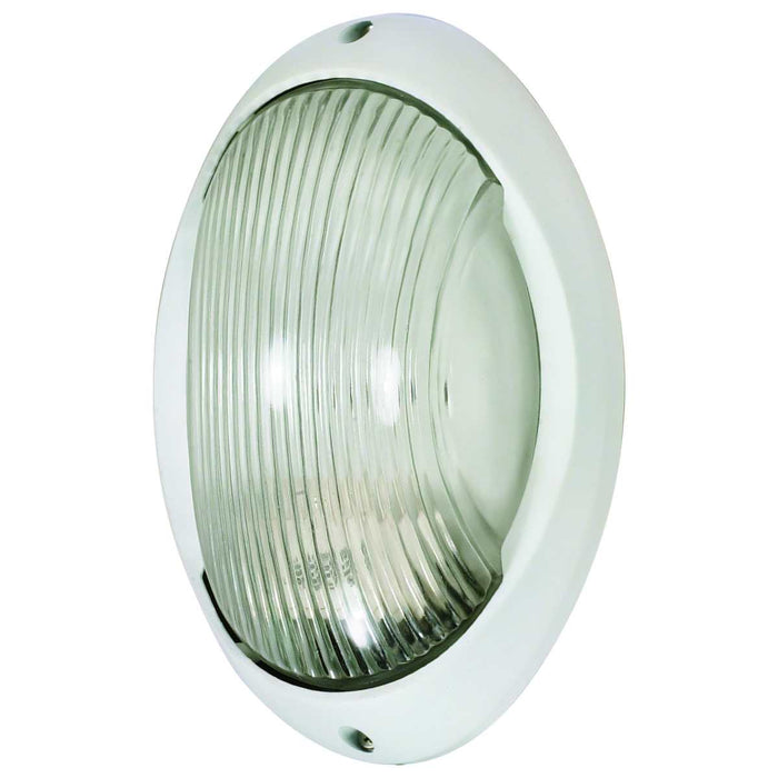Bulk Head Nuvo 60-526 1 Light - 11 in. - Large Oval Bulk Head - Die Cast Bulk Head - Semi Gloss White Finish Nuvo