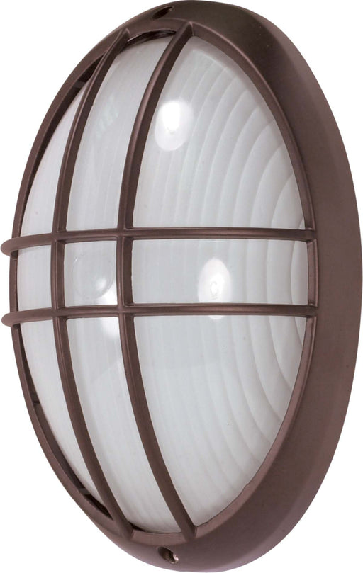 Bulk Head Nuvo 60-529 1 Light - 13 in. - Large Oval Cage Bulk Head - Die Cast Bulk Head - Architectural Bronze Finish Nuvo