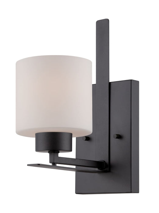 Vanity Nuvo 60-5301 Parallel - 1 Light - Vanity Fixture with Etched Opal Glass - Aged Bronze Finish Nuvo
