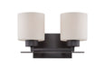 Vanity Nuvo 60-5302 Parallel - 2 Light - Vanity Fixture with Etched Opal Glass - Aged Bronze Finish Nuvo