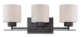 Vanity Nuvo 60-5303 Parallel - 3 Light - Vanity Fixture with Etched Opal Glass - Aged Bronze Finish Nuvo