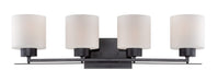 Vanity Nuvo 60-5304 Parallel - 4 Light - Vanity Fixture with Etched Opal Glass - Aged Bronze Finish Nuvo