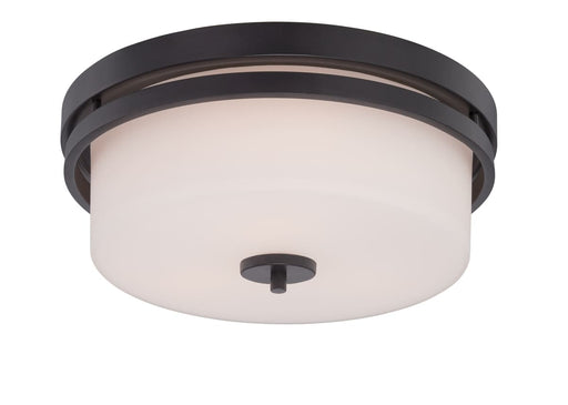 Flush Mount Nuvo 60-5307 Parallel - 3 Light - Flush Fixture with Etched Opal Glass - Aged Bronze Finish Nuvo