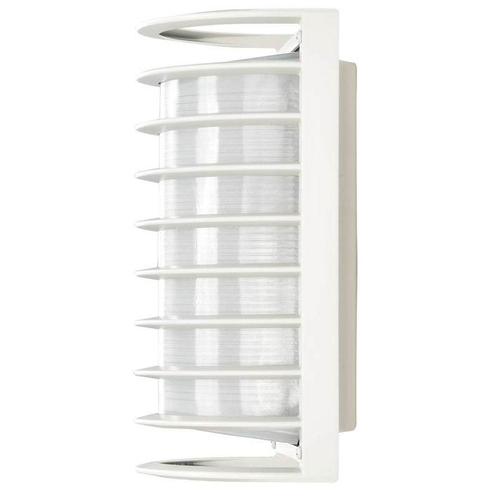 Bulk Head Nuvo 60-532 1 Light - 10 in. - Rectangle Cage Bulk Head - Die Cast Bulk Head - Semi Gloss White Finish Nuvo