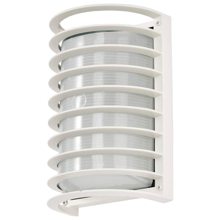 Bulk Head Nuvo 60-532 1 Light - 10 in. - Rectangle Cage Bulk Head - Die Cast Bulk Head - Semi Gloss White Finish Nuvo