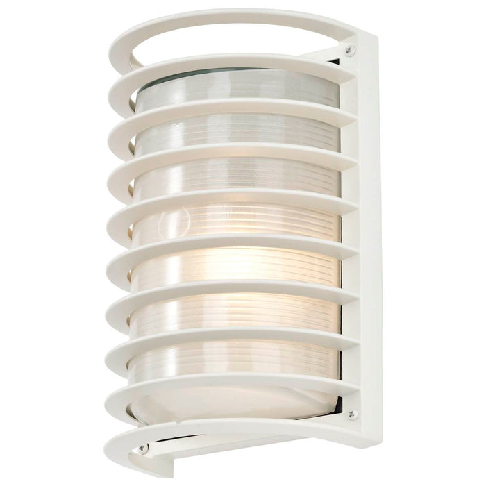 Bulk Head Nuvo 60-532 1 Light - 10 in. - Rectangle Cage Bulk Head - Die Cast Bulk Head - Semi Gloss White Finish Nuvo