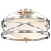 Semi Flush Nuvo 60-5331 Ginger - 2 Light - Semi-Flush with Etched Opal Glass - Brushed Nickel Finish Nuvo