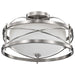 Semi Flush Nuvo 60-5331 Ginger - 2 Light - Semi-Flush with Etched Opal Glass - Brushed Nickel Finish Nuvo