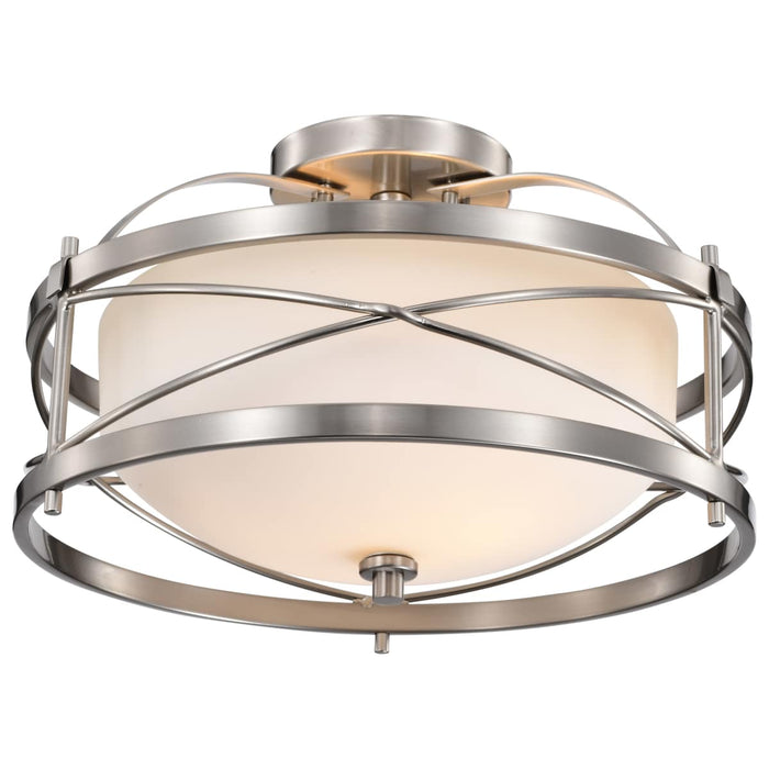 Semi Flush Nuvo 60-5331 Ginger - 2 Light - Semi-Flush with Etched Opal Glass - Brushed Nickel Finish Nuvo