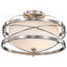 Semi Flush Nuvo 60-5331 Ginger - 2 Light - Semi-Flush with Etched Opal Glass - Brushed Nickel Finish Nuvo