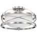 Semi Flush Nuvo 60-5331 Ginger - 2 Light - Semi-Flush with Etched Opal Glass - Brushed Nickel Finish Nuvo