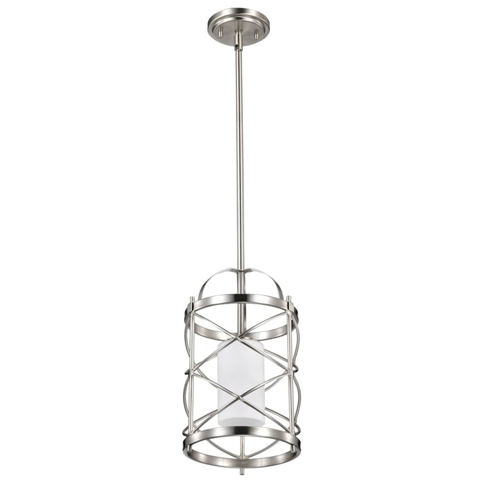 Mini Pendant Nuvo 60-5332 Ginger - 1 Light - Mini Pendant with Etched Opal Glass - Brushed Nickel Finish Nuvo