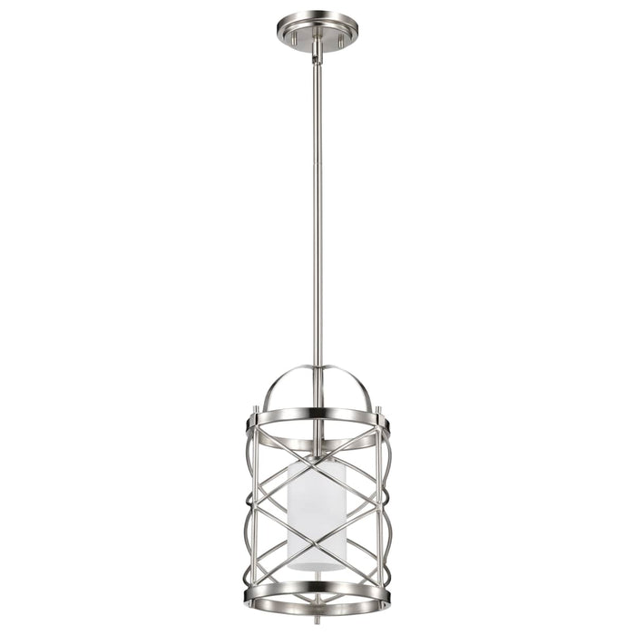 Mini Pendant Nuvo 60-5332 Ginger - 1 Light - Mini Pendant with Etched Opal Glass - Brushed Nickel Finish Nuvo