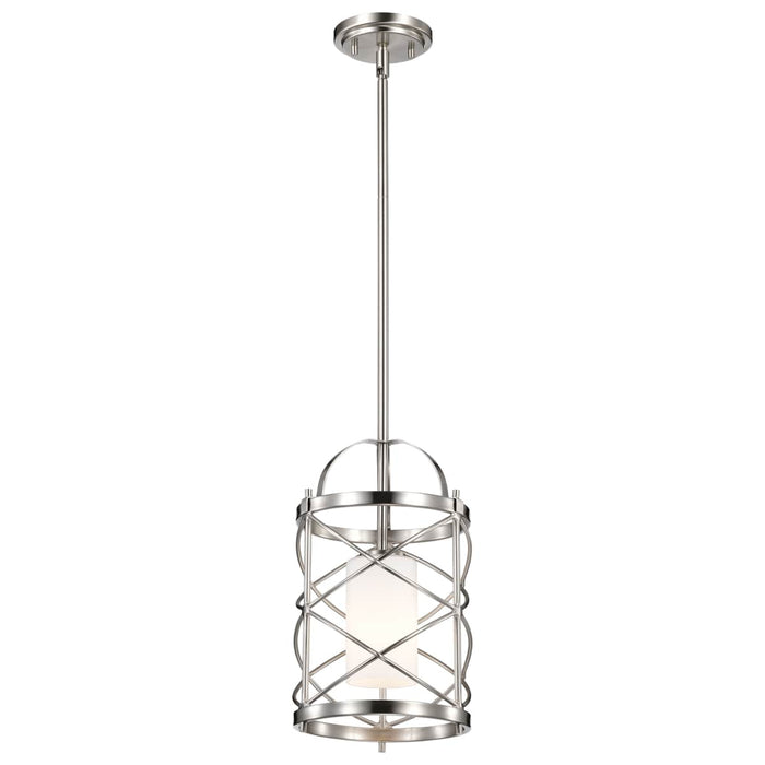 Mini Pendant Nuvo 60-5332 Ginger - 1 Light - Mini Pendant with Etched Opal Glass - Brushed Nickel Finish Nuvo