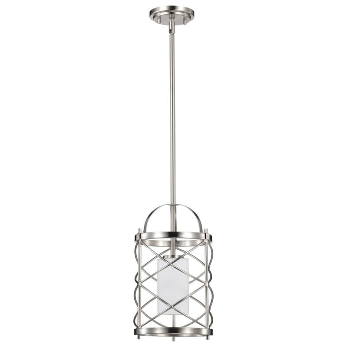 Mini Pendant Nuvo 60-5332 Ginger - 1 Light - Mini Pendant with Etched Opal Glass - Brushed Nickel Finish Nuvo