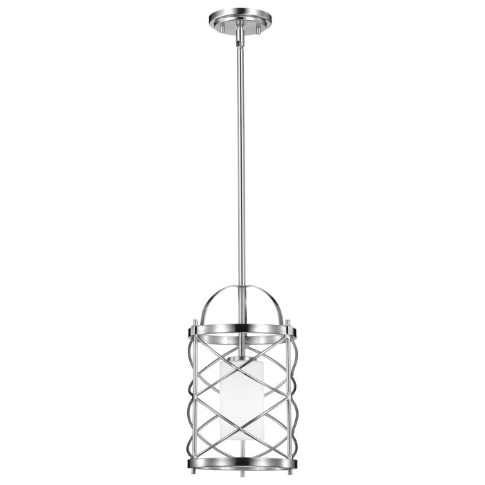 Mini Pendant Nuvo 60-5332 Ginger - 1 Light - Mini Pendant with Etched Opal Glass - Brushed Nickel Finish Nuvo