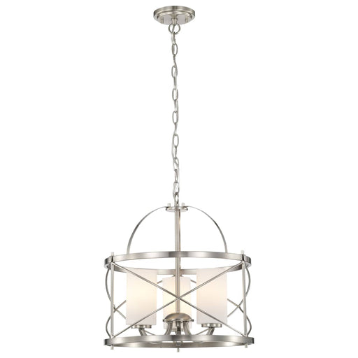 Pendant Nuvo 60-5333 Ginger - 3 Light - Pendant with Etched Opal Glass - Brushed Nickel Finish Nuvo