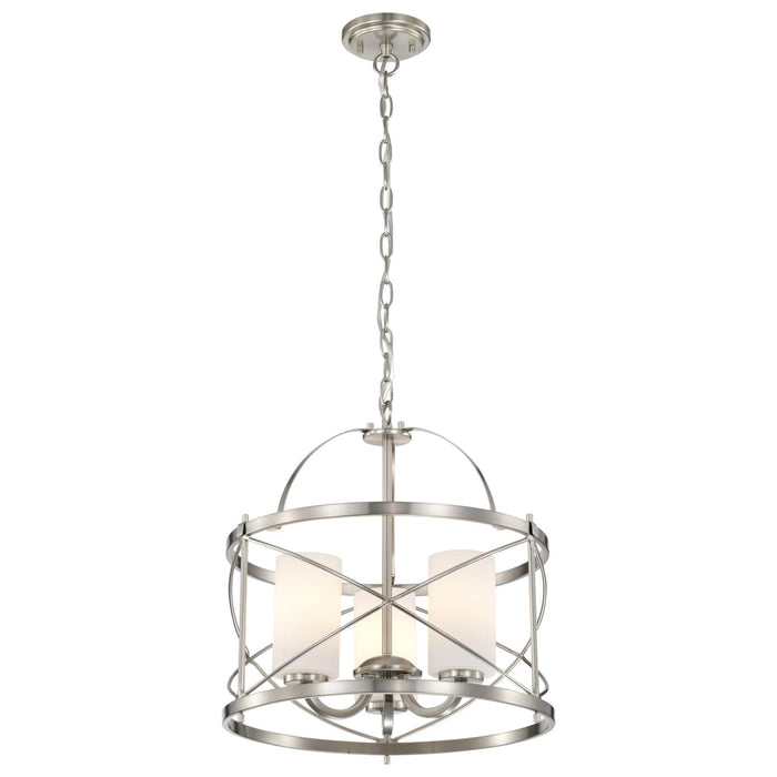 Pendant Nuvo 60-5333 Ginger - 3 Light - Pendant with Etched Opal Glass - Brushed Nickel Finish Nuvo
