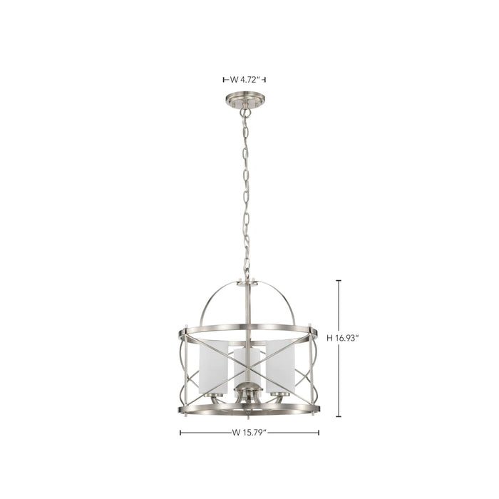Pendant Nuvo 60-5333 Ginger - 3 Light - Pendant with Etched Opal Glass - Brushed Nickel Finish Nuvo