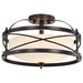 Semi Flush Nuvo 60-5335 Ginger - 2 Light - Semi-Flush with Etched Opal Glass - Old Bronze Finish Nuvo