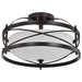 Semi Flush Nuvo 60-5335 Ginger - 2 Light - Semi-Flush with Etched Opal Glass - Old Bronze Finish Nuvo