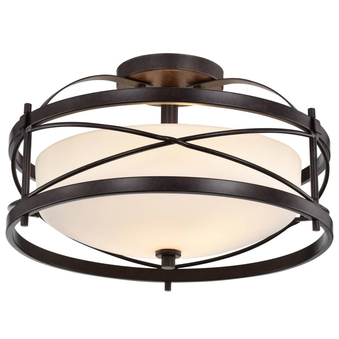 Semi Flush Nuvo 60-5335 Ginger - 2 Light - Semi-Flush with Etched Opal Glass - Old Bronze Finish Nuvo