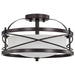 Semi Flush Nuvo 60-5335 Ginger - 2 Light - Semi-Flush with Etched Opal Glass - Old Bronze Finish Nuvo