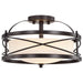 Semi Flush Nuvo 60-5335 Ginger - 2 Light - Semi-Flush with Etched Opal Glass - Old Bronze Finish Nuvo