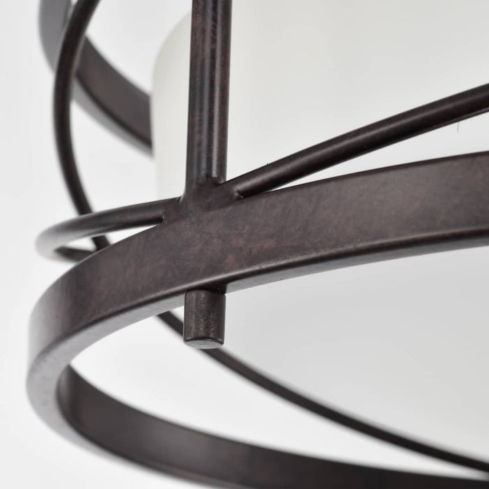 Semi Flush Nuvo 60-5335 Ginger - 2 Light - Semi-Flush with Etched Opal Glass - Old Bronze Finish Nuvo
