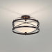 Semi Flush Nuvo 60-5335 Ginger - 2 Light - Semi-Flush with Etched Opal Glass - Old Bronze Finish Nuvo