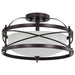 Semi Flush Nuvo 60-5335 Ginger - 2 Light - Semi-Flush with Etched Opal Glass - Old Bronze Finish Nuvo