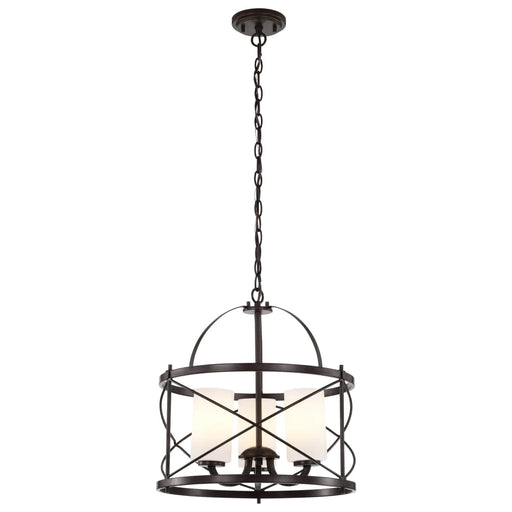 Pendant Nuvo 60-5337 Ginger - 3 Light - Pendant with Etched Opal Glass - Old Bronze Finish Nuvo