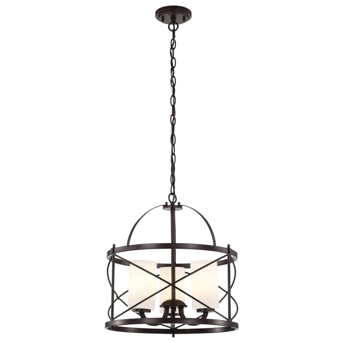 Pendant Nuvo 60-5337 Ginger - 3 Light - Pendant with Etched Opal Glass - Old Bronze Finish Nuvo