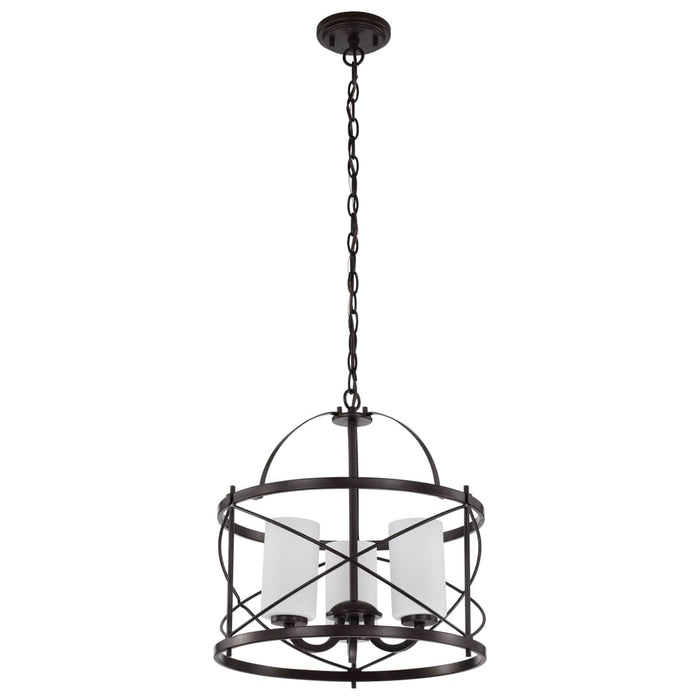 Pendant Nuvo 60-5337 Ginger - 3 Light - Pendant with Etched Opal Glass - Old Bronze Finish Nuvo