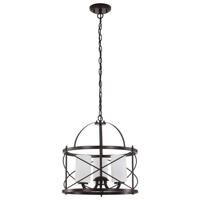 Pendant Nuvo 60-5337 Ginger - 3 Light - Pendant with Etched Opal Glass - Old Bronze Finish Nuvo