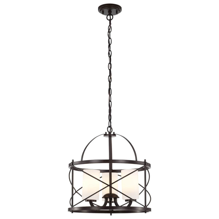 Pendant Nuvo 60-5337 Ginger - 3 Light - Pendant with Etched Opal Glass - Old Bronze Finish Nuvo