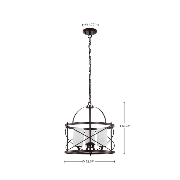 Pendant Nuvo 60-5337 Ginger - 3 Light - Pendant with Etched Opal Glass - Old Bronze Finish Nuvo