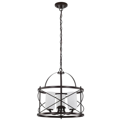 Pendant Nuvo 60-5337 Ginger - 3 Light - Pendant with Etched Opal Glass - Old Bronze Finish Nuvo