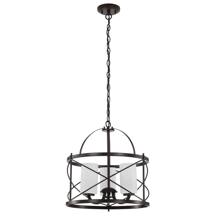 Pendant Nuvo 60-5337 Ginger - 3 Light - Pendant with Etched Opal Glass - Old Bronze Finish Nuvo