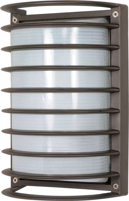 Bulk Head Nuvo 60-533 1 Light - 10 in. - Rectangle Cage Bulk Head - Die Cast Bulk Head - Architectural Bronze Finish Nuvo