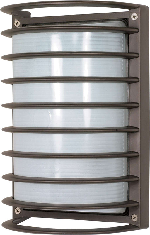 Bulk Head Nuvo 60-533 1 Light - 10 in. - Rectangle Cage Bulk Head - Die Cast Bulk Head - Architectural Bronze Finish Nuvo