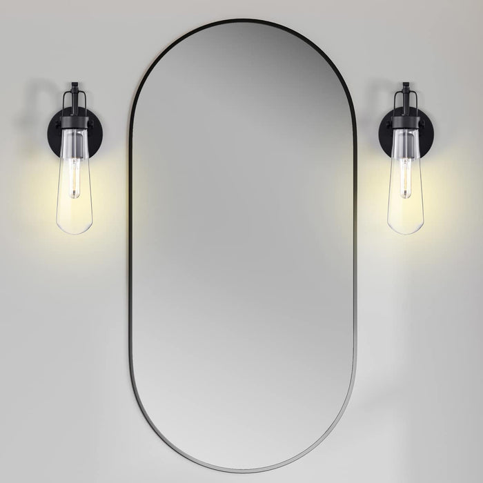 Sconce Nuvo 60-5361 Beaker - 1 Light - Wall Sconce with Clear Glass - Lamp Included - Aged Bronze Finish Nuvo