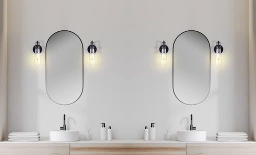 Sconce Nuvo 60-5361 Beaker - 1 Light - Wall Sconce with Clear Glass - Lamp Included - Aged Bronze Finish Nuvo