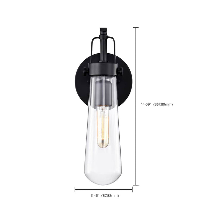 Sconce Nuvo 60-5361 Beaker - 1 Light - Wall Sconce with Clear Glass - Lamp Included - Aged Bronze Finish Nuvo