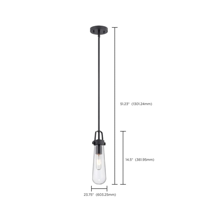 Mini Pendant Nuvo 60-5362 Beaker - 1 Light - Mini Pendant with Clear Glass - Lamp Included - Aged Bronze Finish Nuvo