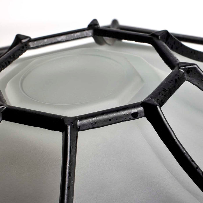 Flush Mount Nuvo 60-536 1 Light - 12 in. - Ceiling Spider Cage Fixture - Die Cast - Glass Lens - Textured Black Finish Nuvo