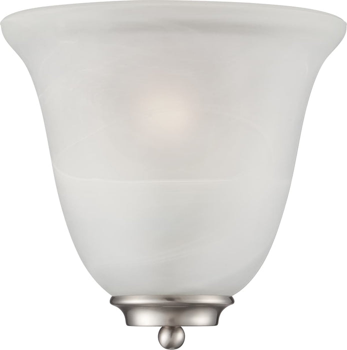 Sconce Nuvo 60-5376 Empire - 1 Light - Wall Sconce - Brushed Nickel with Alabaster Glass Nuvo