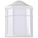 Wall Lantern Nuvo 60-537 1 Light - 10 in. - Cage Lantern Wall Fixture - Die Cast - Linen Acrylic Lens - White Finish Nuvo